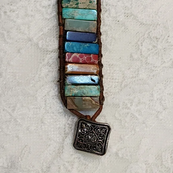 Multicolor Bohemian Stone Wrap Bracelet - Picture 4 of 7